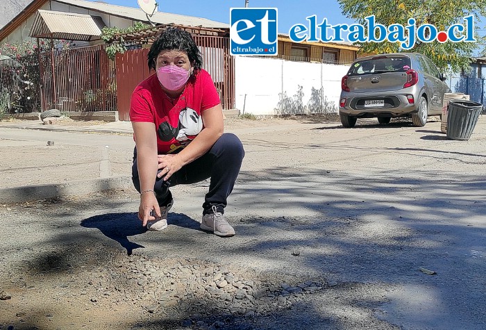 Desde hace años los vecinos del sector poniente venían pidiendo la reparación de Pedro de Valdivia, propbablemente la arteria más dañada en toda la ciudad. (Archivo)