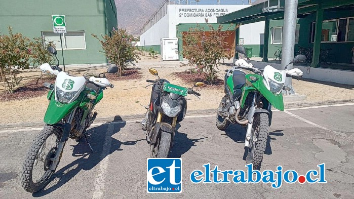 La moto del centro que fue recuperada por Carabineros, en un fin de semana que estuvo bastante actividad policial.