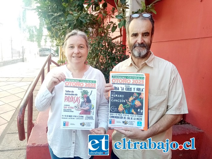 Joyce Ledger y Martín Quintanilla, presentaron las actividades de la Red Comunitaria de Cultura y Patrimonio de Putaendo.