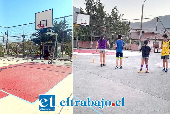 Así luce actualmente la multicancha gracias al trabajo de sus vecinos, lo que permite a los niños tener su espacio para el deporte.