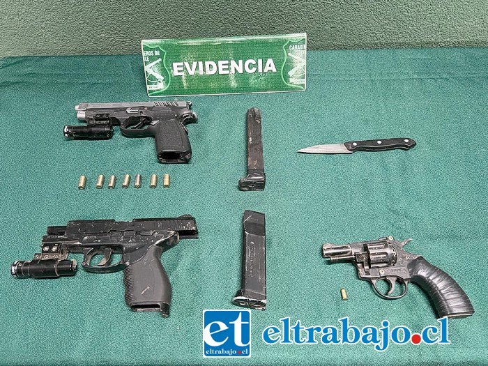 Estas son las armas incautadas a esta banda de niños delincuentes.