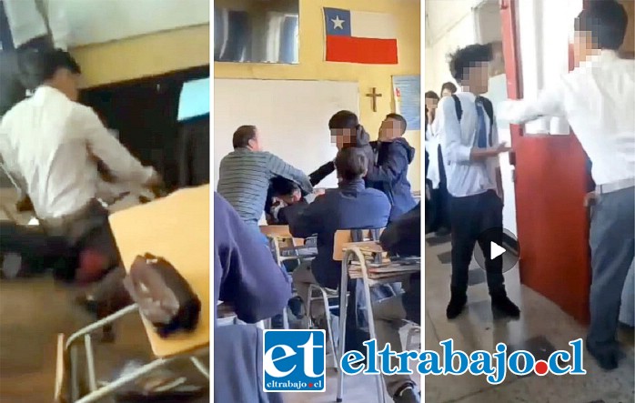 Escenas como ésta serían de los más cotidiano en la Escuela Industrial, asegura una apoderada.