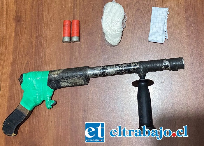 Esta es el arma hechiza que portaba el sujeto detenido.