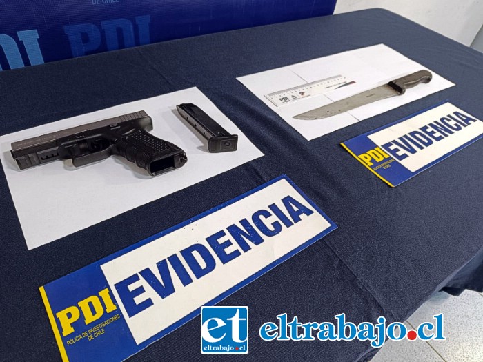 Estas son las armas incautadas por personal de la PDI.