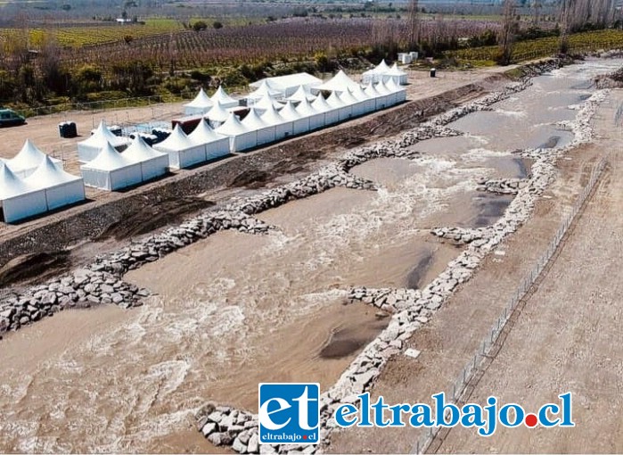 Este es el lugar donde los deportistas darán vida a la competencia del Canotaje Slalom. (Imagen Delegación Presidencial de Los Andes).