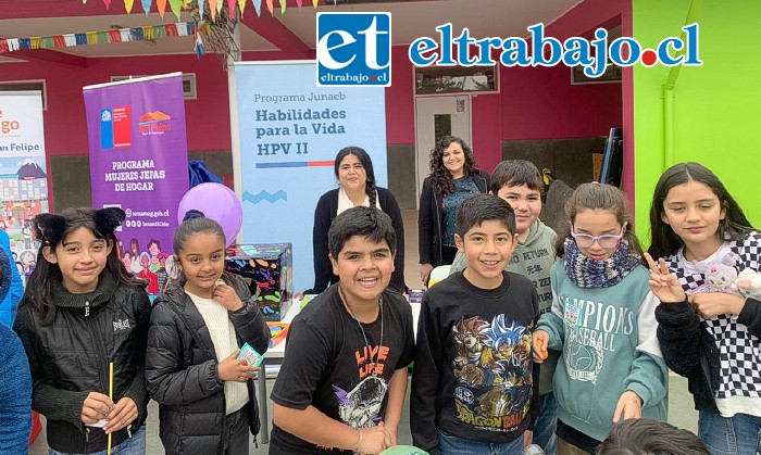 Los alumnos felices con la actividad desarrollada este viernes.