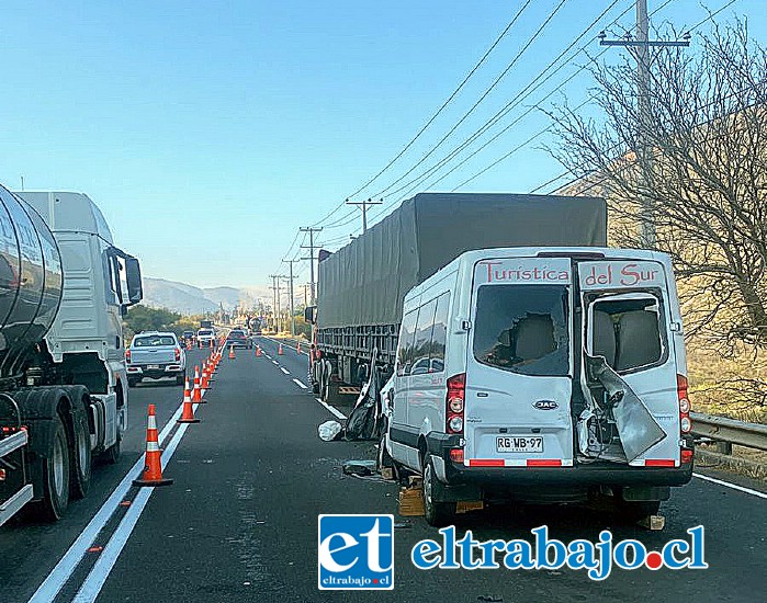 El tránsito se mantuvo en forma diferida durante varias horas debido a la tragedia.