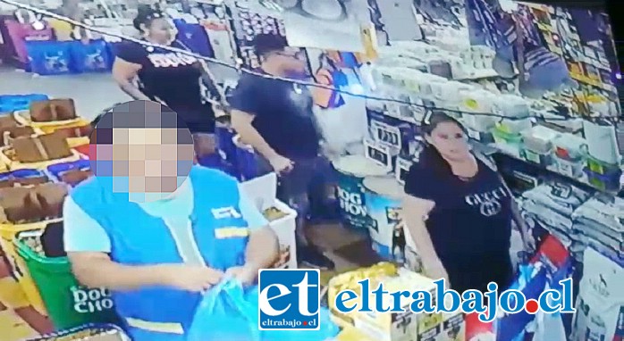 Acá las dos mujeres y el hombre que estafaron al comerciante.