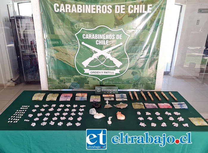 Esta es la evidencia incautada por personal del OS7 de Carabineros de Aconcagua.