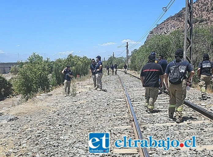 El trabajo se extendió durante todo el día lunes.