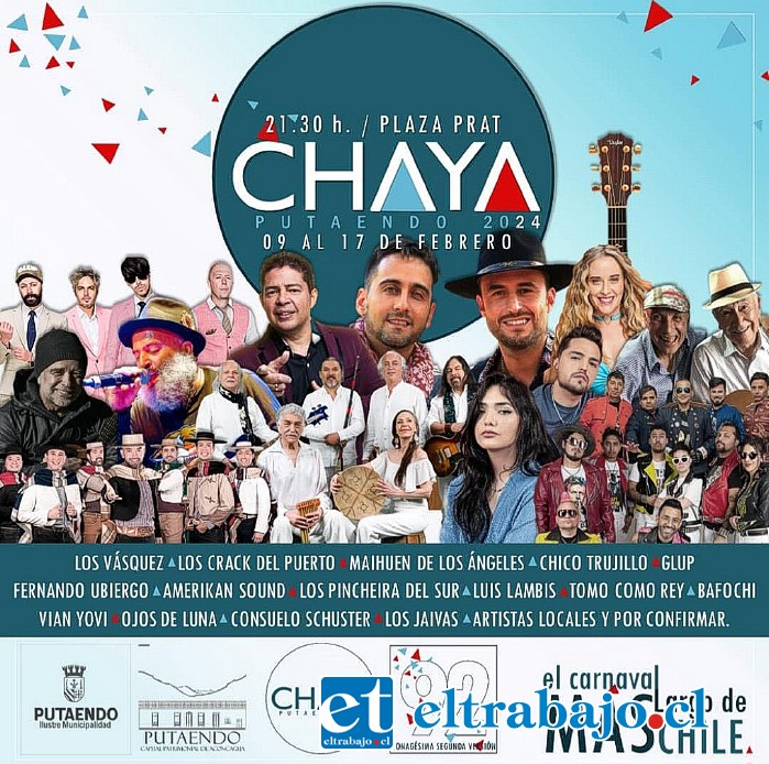 Municipio de Putaendo confirmó a algunos de los artistas que estarán presentes en la Fiesta de la Chaya 2024. 