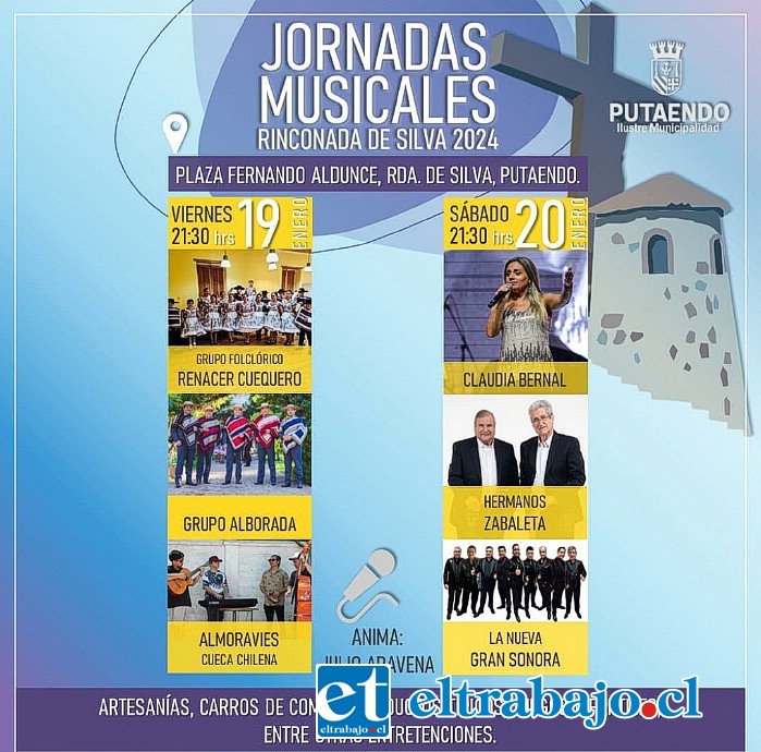 Este viernes y sábado se desarrollarán las ‘Jornadas Musicales’ en Rinconada de Silva.