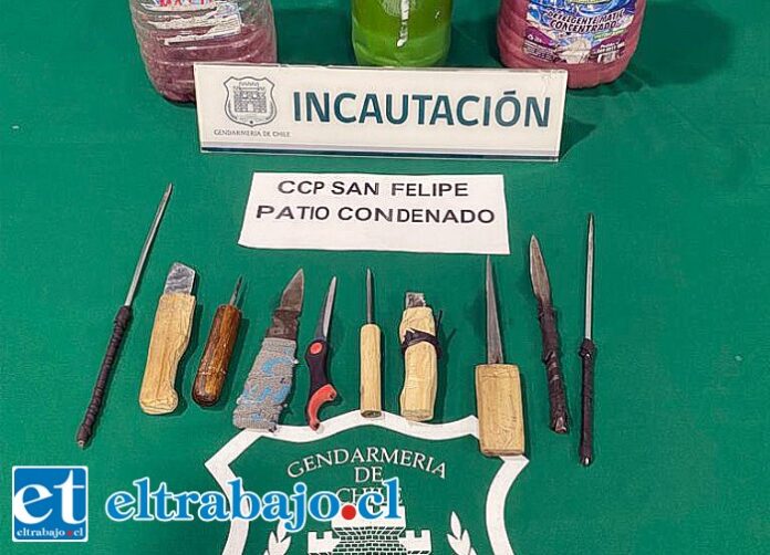 Gendarmería incautó las armas blancas y otros elementos tras este hecho.