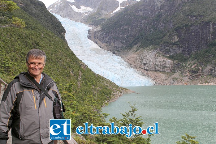 Jorge ‘Choche’ Rodríguez visitando el ‘Glaciar Serrano’, en el Parque Nacional Bernardo O’Higgins de Magallanes.