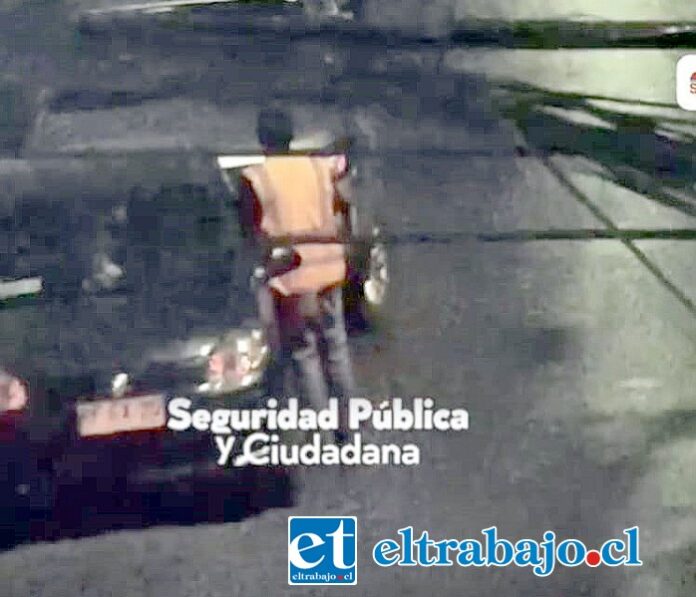 A través de las cámaras de televigilancia se logró frustrar el robo en tres vehículos. (Imagen gentileza Municipalidad de San Felipe).