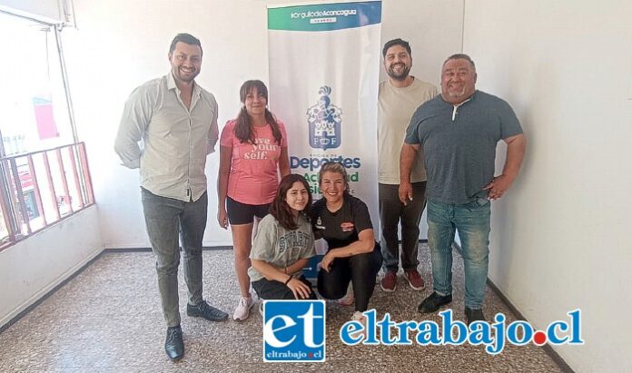 Equipo de la Oficina de Deportes de la Municipalidad de San Felipe y el presidente de la Comisión de Deportes, concejal Guillermo Lillo.