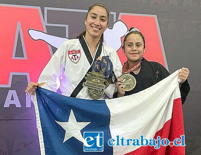 Matilda Arteaga y su querida profesora Mushka Ceballos en el Panamericano 2023 en Brasil.