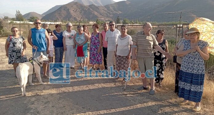 El grupo de vecinos de Población Aconcagua que están preocupados por los árboles secos al interior de la poza Andacollo, por eso piden que las autoridades puedan ayudar al dueño para limpiar.