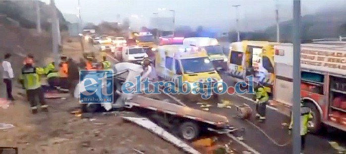 Conductor de camión falleció tras accidente de tránsito en la Autopista Los Libertadores. 