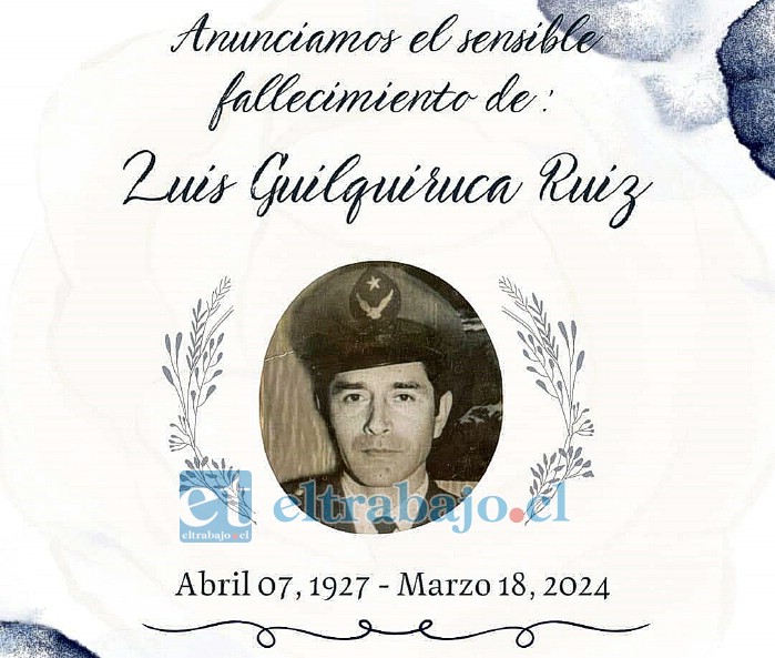 Luis Guilquiruca Ruiz falleció a los 97 años, el 18 de marzo de 2024.