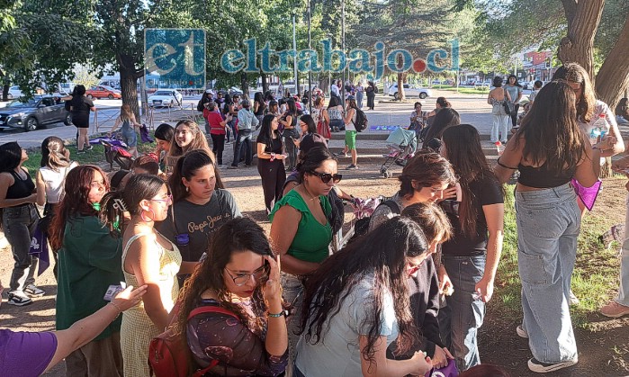 Las aconcagüinas se reunieron en la Alameda Yungay frente al Liceo de Niñas, punto de encuentro que durante los últimos años reúne a las mujeres del Valle.