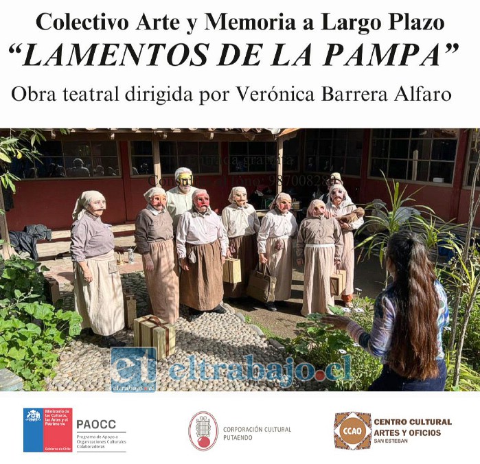 Afiche alternativo de la pieza dramática ‘Lamentos de la Pampa’ a realizar, de forma gratuita, el sábado 13 de abril en San Esteban.