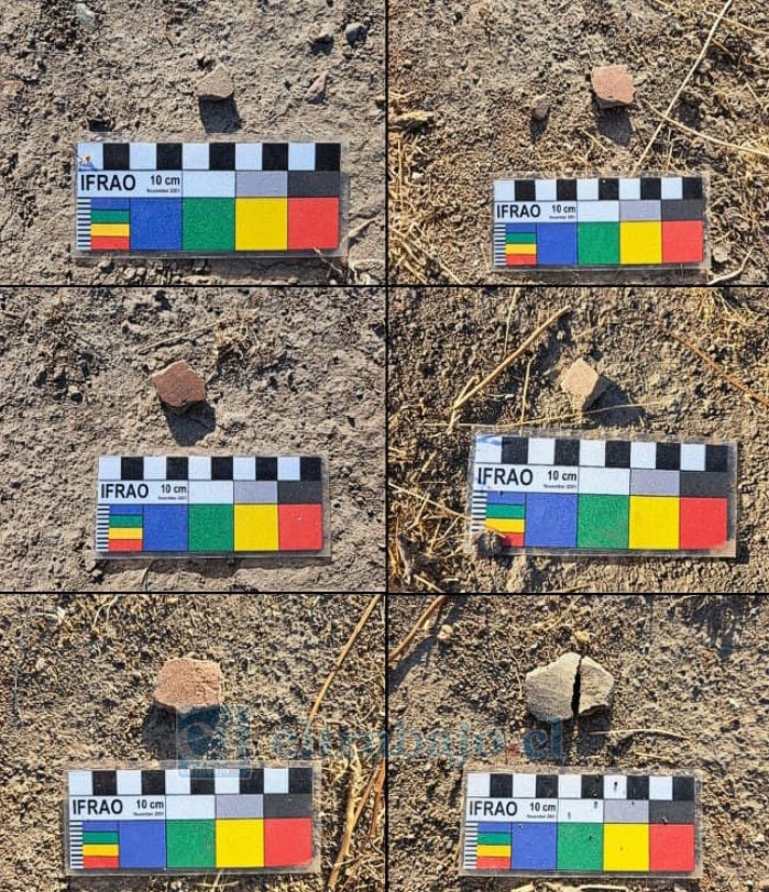 Algunos de los fragmentos arqueológicos encontrados en los lotes del área de los proyectos habitacionales ‘Sueños del Valle’ y ‘Aires Aconcagua’.