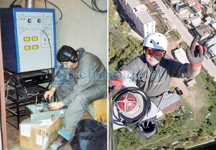 Manuel Riquelme, técnico de electrónica y docente del Liceo Roberto Humeres, tuvo la misión de apagar el transmisor que se ubica en el cerro La Giganta.