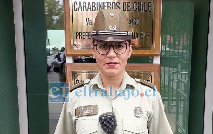 Fernanda Sáez, capitana de Carabineros de San Felipe.