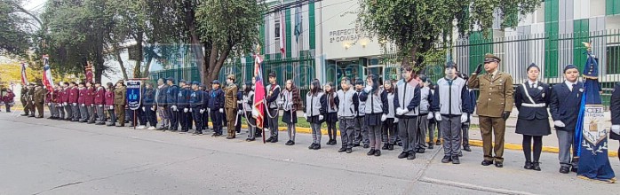 Estudiantes en el juramento como brigadistas escolares.