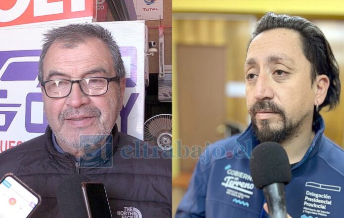 Manuel Vicencio Escobar de @aconcaguaclima. A la derecha, Claudio Martínez, encargado de Emergencias de la Delegación Presidencial Provincial de San Felipe.