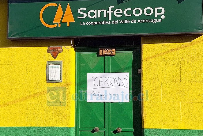 Sanfecoop debió cerrar sus puertas para la atención de público durante toda la jornada del viernes.