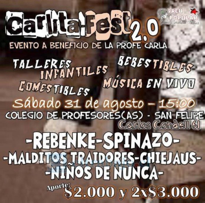 Afiche para el evento solidario ‘Carlita-Fest 2.0’