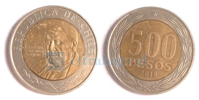 Esta es la verdadera moneda de 500 pesos chilenos que todos conocemos.