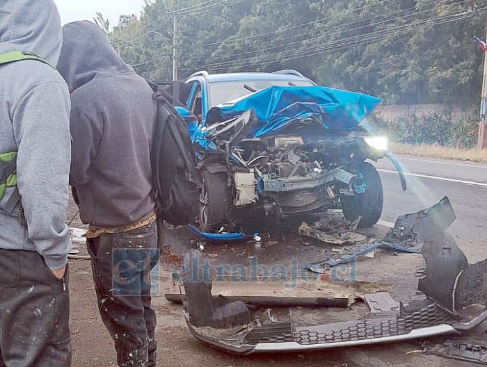 Así resultó el vehículo involucrado en el accidente ocurrido en el sector de Lo Campo.