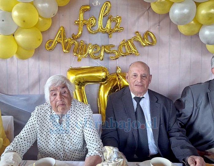 Florencia Estay y José Maldonado celebraron 70 años de matrimonio.