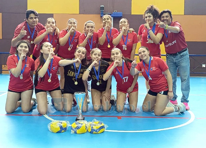 Sub 17 femenina de vóleibol del Liceo Cordillera de San Felipe, se quedó con Liga Nacional de Menores.