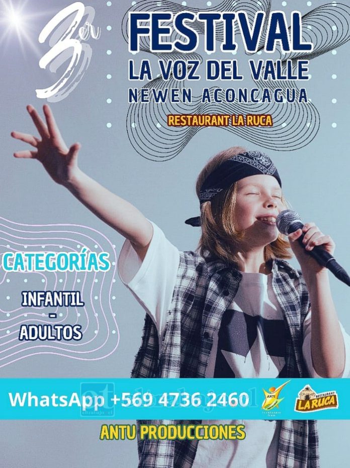 Festival La Voz del Valle Newen Aconcagua se llevará a cabo el 13 y 14 de diciembre.