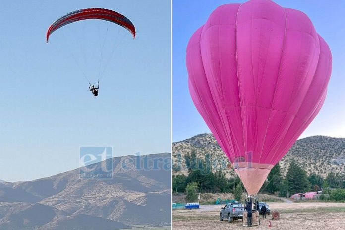 A la izquierda, un parapente volando por los cielos. A la derecha, un globo aerostático como los que estarán este sábado en Santa María.