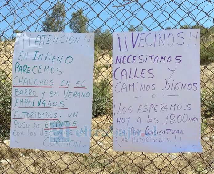 Estos son los carteles que instalaron los vecinos durante la manifestación.