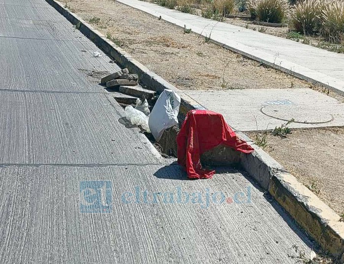 Imagen desde el otro lado, donde también se aprecia que colocaron objetos al interior tras sacar la rejilla.