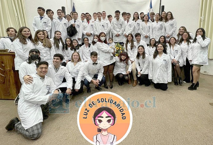 Estos son los estudiantes de tercer año de medicina de la Universidad de Valparaíso, campus San Felipe, que están gestionando la campaña a beneficio de Luz Marina Camps.