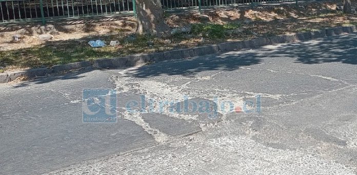 Una vista general del estado en que se encuentra la calzada en avenida O’Higgins entre Toromazote y Portus