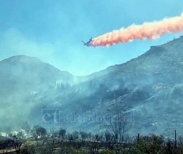 Con apoyo aéreo de debió combatir el incendio.