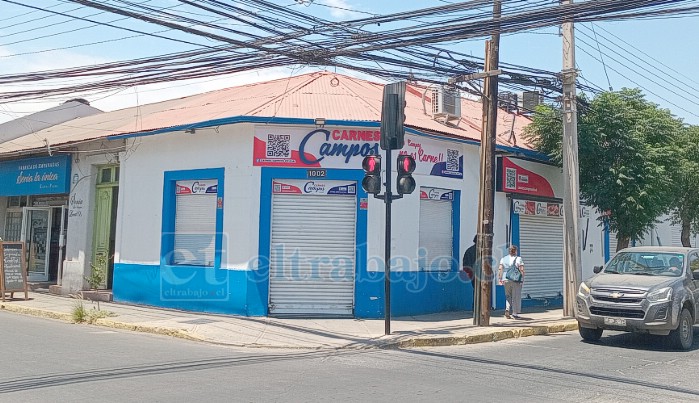 Local de carnicería ‘Carnes Campos’ en San Felipe. Todas las sucursales de la cadena se han mantenido cerradas debido a los hechos de connotación pública.