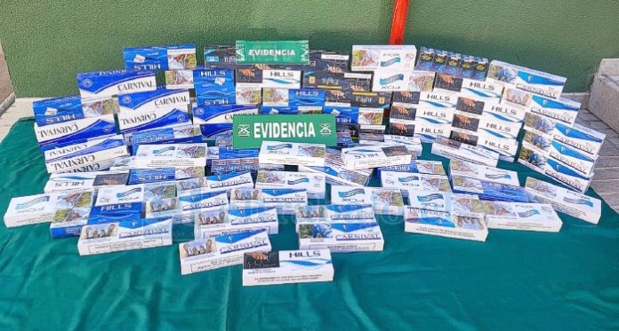 Estos son los cigarrillos decomisados en la feria de Diego de Almagro.