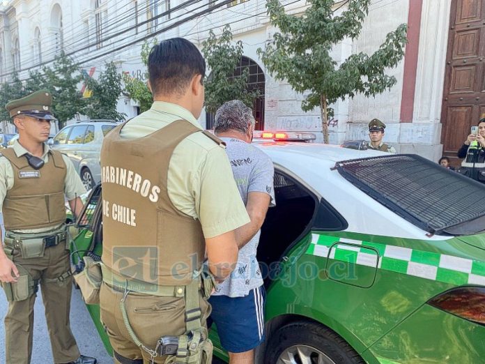 Uno de los detenidos por Carabineros de la Segunda Comisaría de San Felipe.