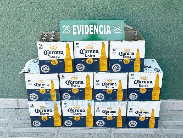 Decomiso de 125 botellas de cerveza marca ‘Corona’.