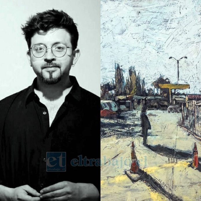 cambios estructurales 1 Óscar Zamora Burgos, artista visual sanfelipeño y una de las obras de Cambios Estructurales que retrata el Terminal Rodoviario de San Felipe.
