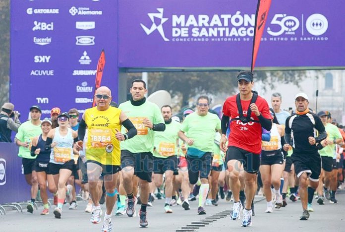 El atleta máster sanfelipeño al momento de la largada en la reciente maratón capitalina.